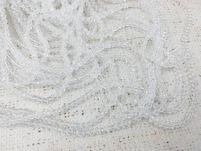 Бусины граненые Рондель, d 4 мм, 1 уп=10 нитей, 1 нить 45 см, прозрачный