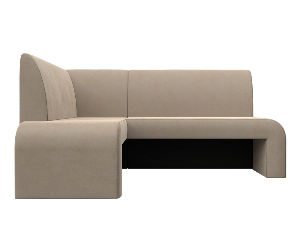 Диван кухонный угловой Кармен левый угол, Бежевый, Велюр, 126131L