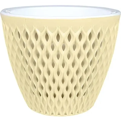 Кашпо для цветов пластиковое 3л d-17,1см «Версаль» Желтый