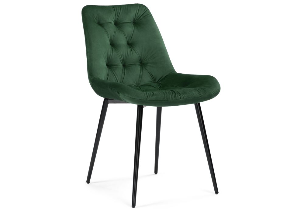 Стул на металлокаркасе Гояр изумрудный / черный глянец