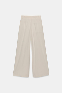ZARA БРЮКИ С ЗАЩИПАМИ, ЦВЕТ ЛЬДА