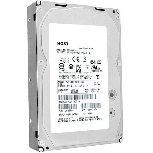 Жесткий диск HDD 3.5" 300Gb, SAS, HGST, 15000rpm, 64Mb, Ultrastar 15K600 (HUS156030VLS600)