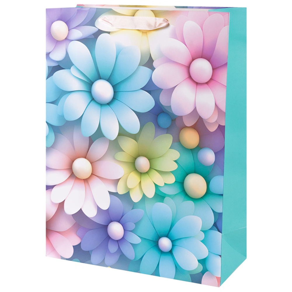 Подарочный пакет «Акварельные цветы» в четрых дизайнах, 30х40х12 см.