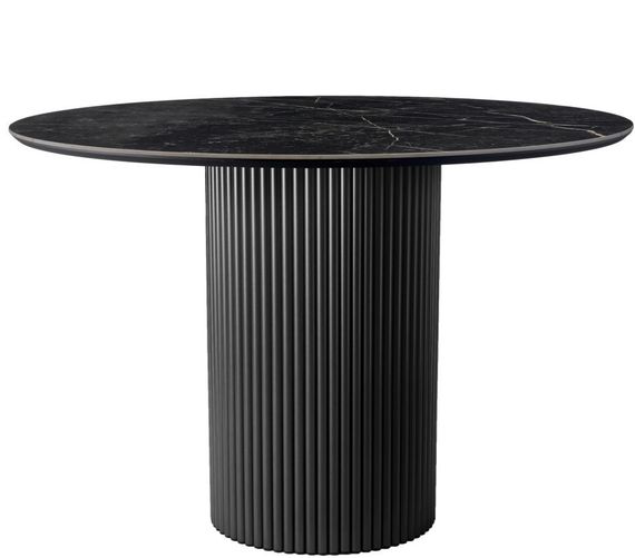Стол Aura Ø110, керамогранит Wacom, чёрный