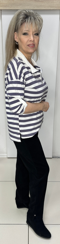 Толстовка-свитшот из хлопка в полоску