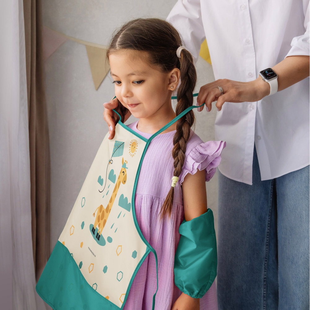 Фартук для творчества на завязках. Жираф