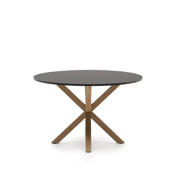 Стол Argo Ø120 см, черная столешница, светлые ножки