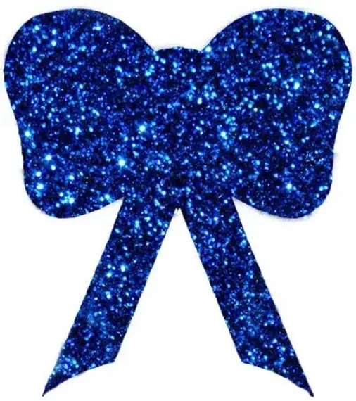 Бантик из пенофлекса с блестками 150 мм., синий, ПромЕлка (Б1-150BLUE)