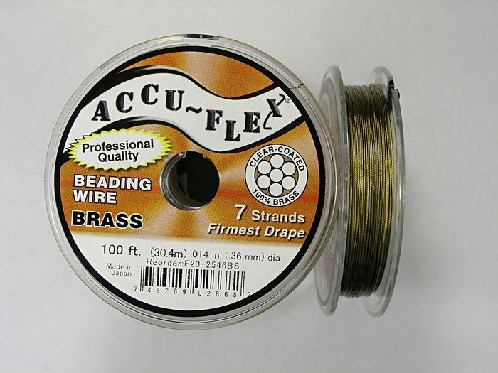 Ювелирный тросик Accu-Flex, 0,36 мм, 7 струн, цвет &quot;золото&quot;