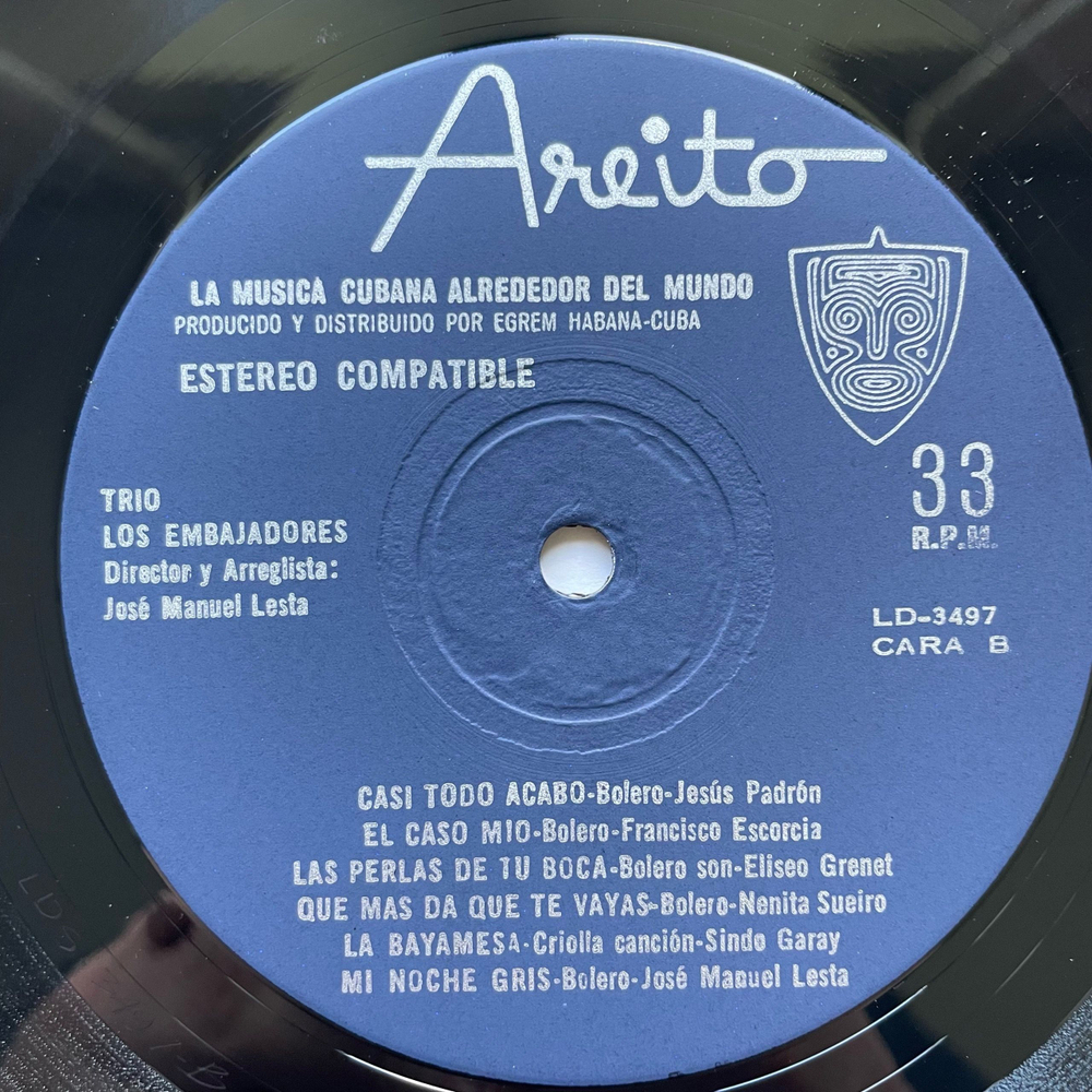 Винтажная виниловая пластинка LP Los Embajadores Кубинская Гитара (Куба 1975)
