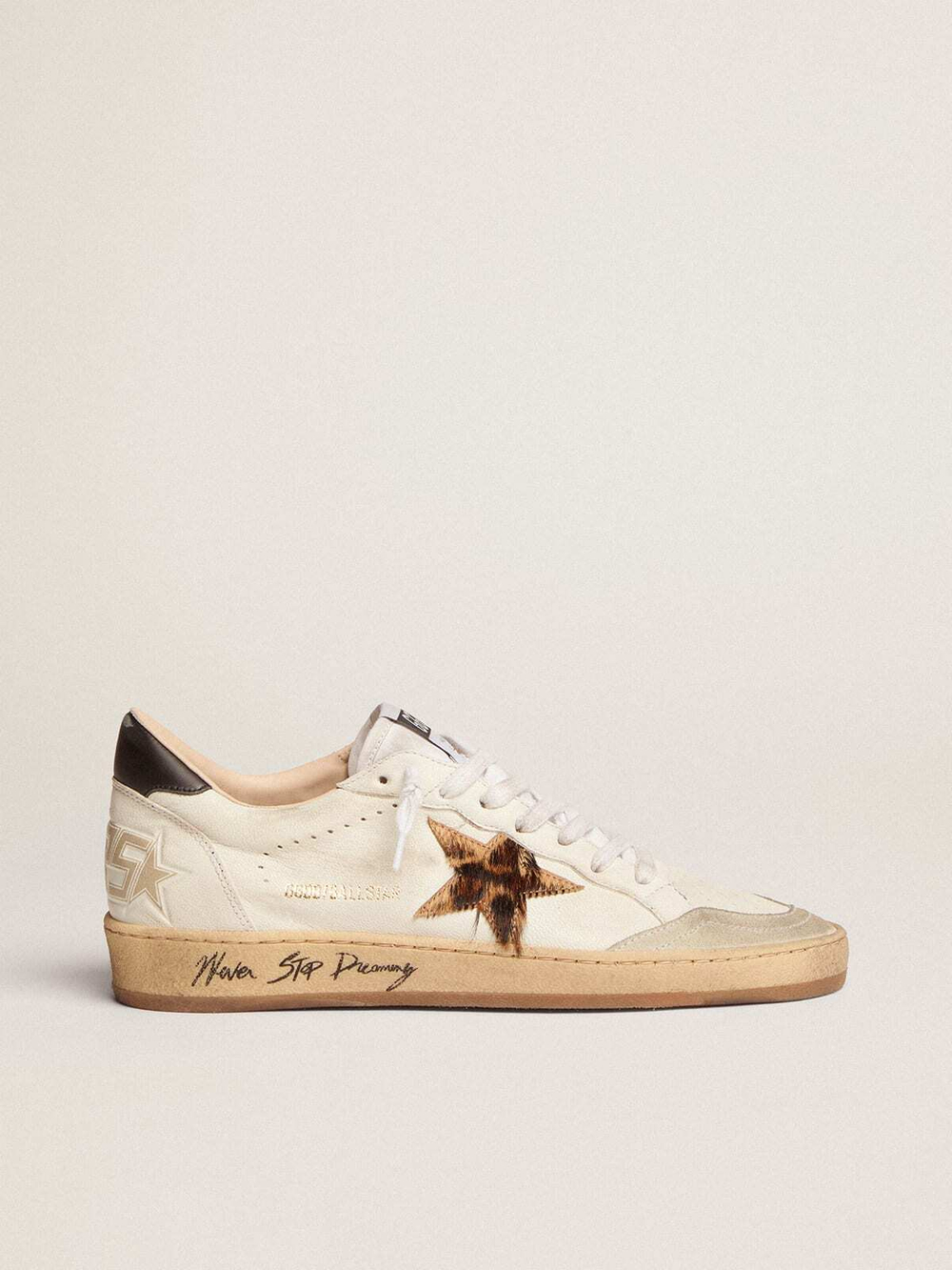 Ball Star with leopard print pony skin star and black heel tab