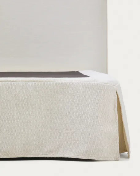 Кровать Jaira из белого шенилла со съемным чехлом для матраса 160x200 см