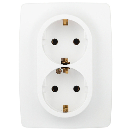 Розетка ЭРА Серия 12 12-2106-01М , 2X2P+E Schuko, 16А-250В, белый матовый
