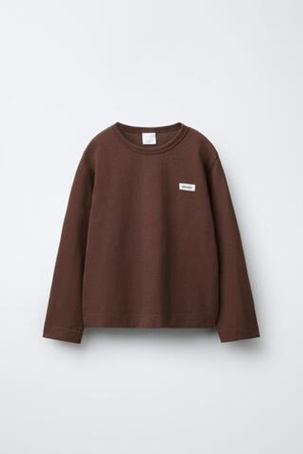 ZARA Х BENSIMON® ФУТБОЛКА С ДЛИННЫМИ РУКАМИ, КОРИЧНЕВЫЙ