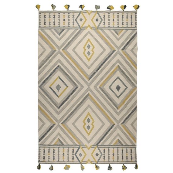 Ковер из хлопка с контрастным узором и кисточками Ethnic 200х300 см