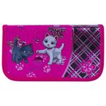 Пенал BRAUBERG, 2 отделения, металлизированный картон, конгрев, 19х11 см, Котята, 103699