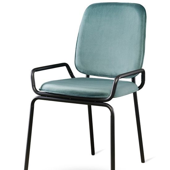 Стул ror, 2 frame, велюр, черный/зеленый