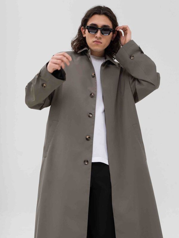 Плащ Длинный Мужской Зеленый - фото 5