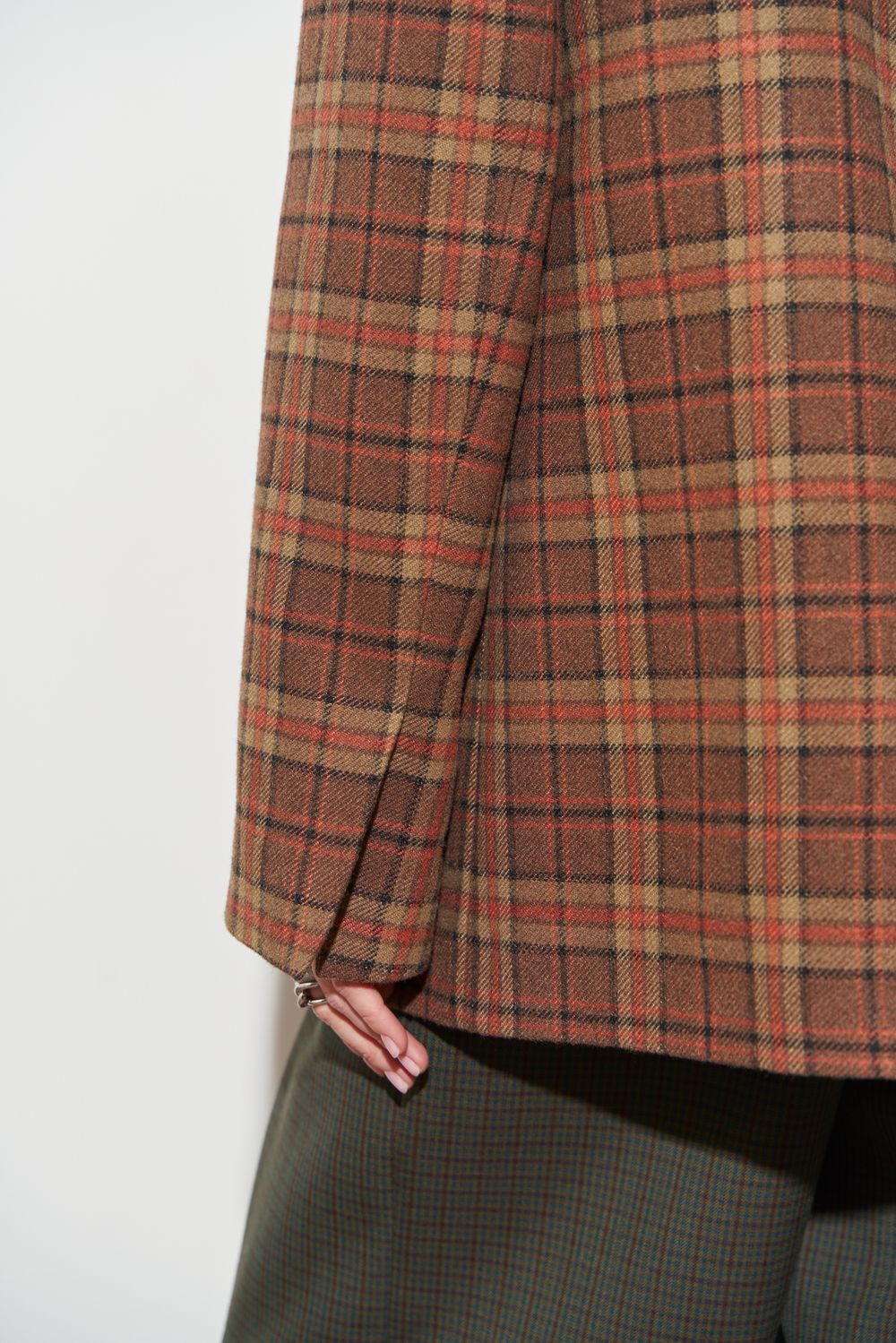 ПИДЖАК В КЛЕТКУ ШОКОЛАД|ОРАНЖЕВЫЙ