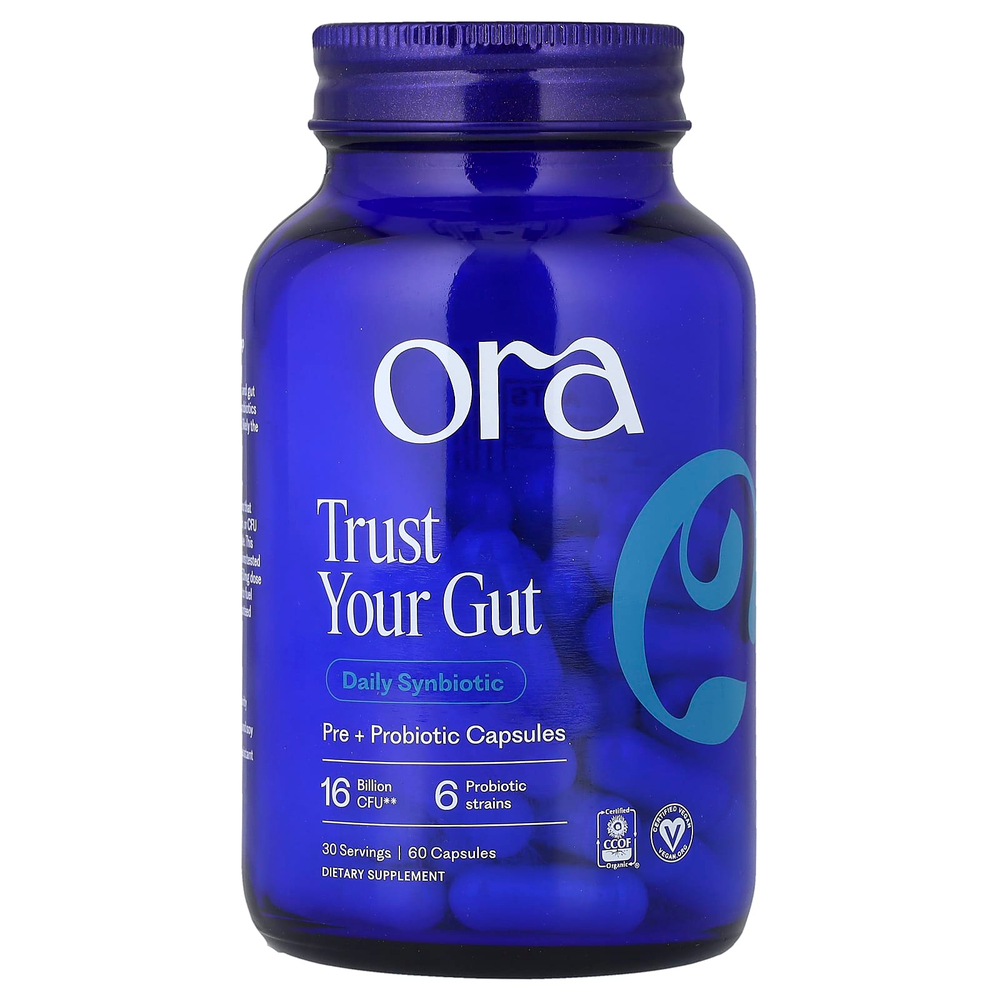Ora, Trust Your Gut, ежедневный незаменимый пробиотик и пребиотик, 60 капсул