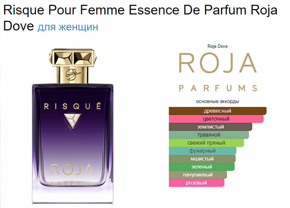 Roja Dove Risque Pour Femme Essence De Parfum 100 ml (duty free парфюмерия)