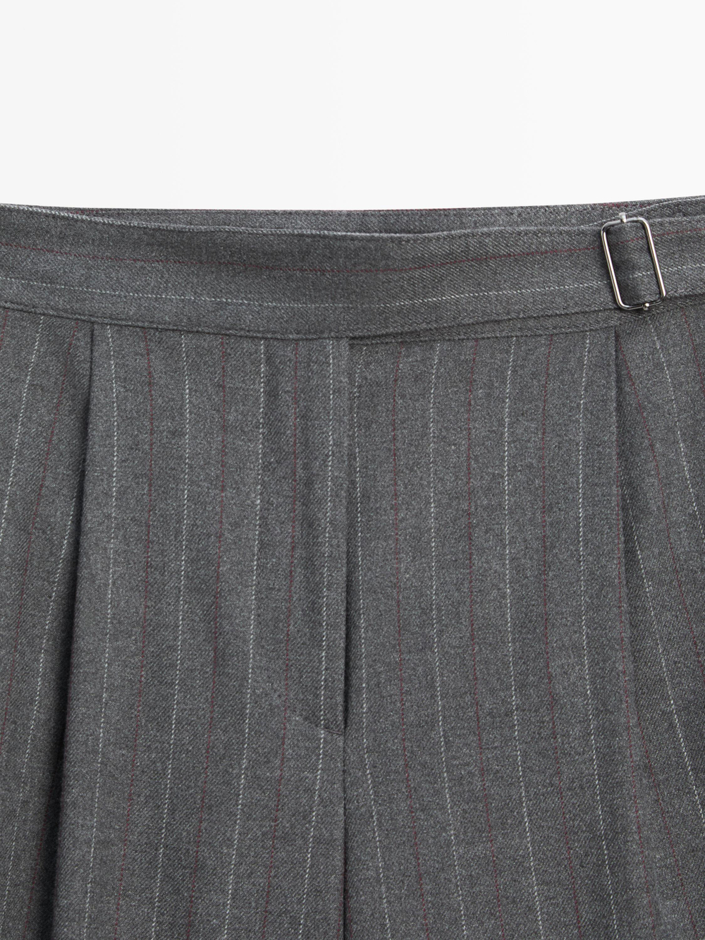 Massimo Dutti Брюки в тонкую полоску с вытачками, угольный