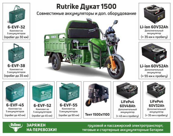Грузовой электротрицикл Novaride Дукат 1500 60V1000W