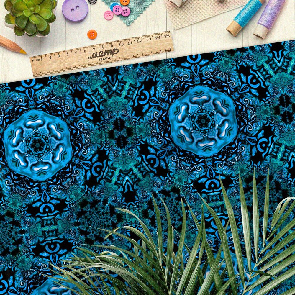 Ткань мембрана голубой калейдоскоп