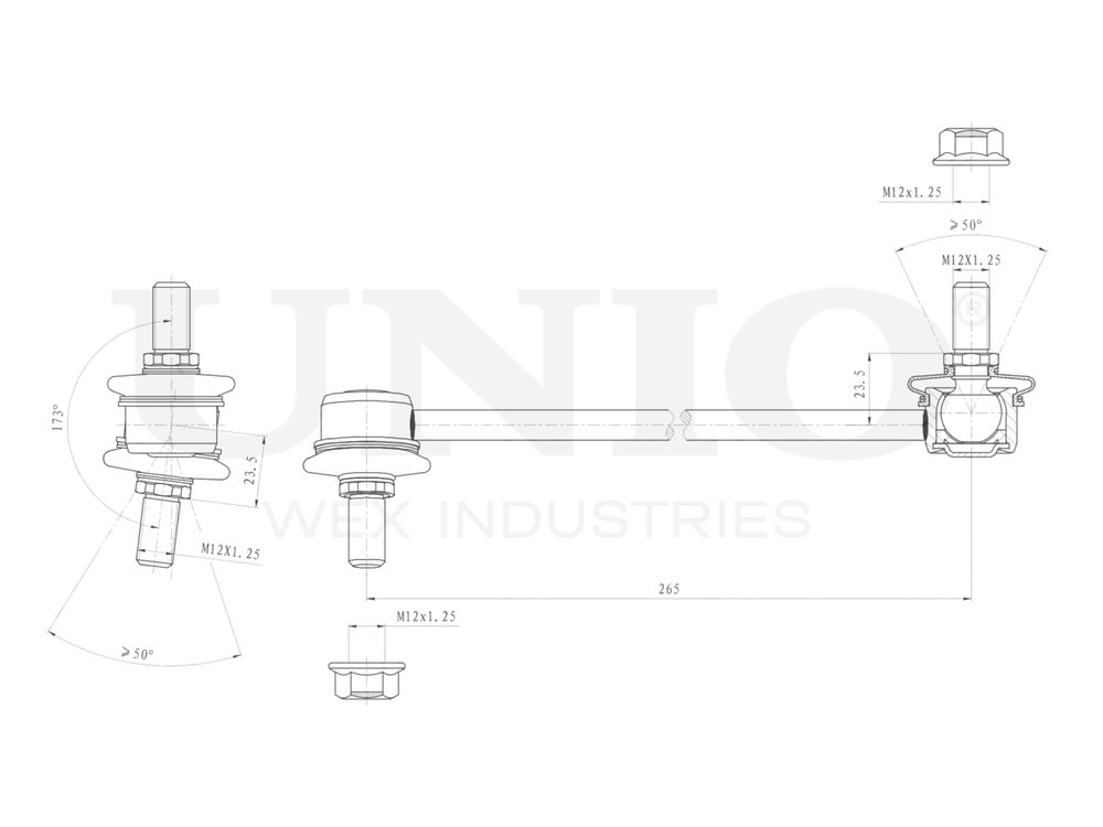 Стойка стабилизатора передняя правая UNIO SSP-50161