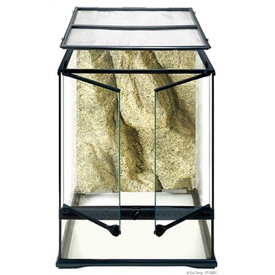 Hagen Exo Terra Terrarium Small Tall - террариум из силикатного стекла 45x45x60см с дверцами, покровной сеткой и декоративным фоном