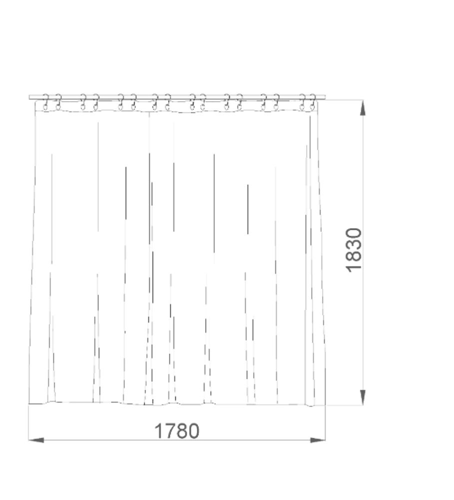 Штора для ванной Nofer 09051.178.V, белый винил