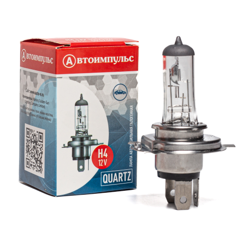 Автолампа галогенная H4, 12 В, 100/90 Вт, P43t