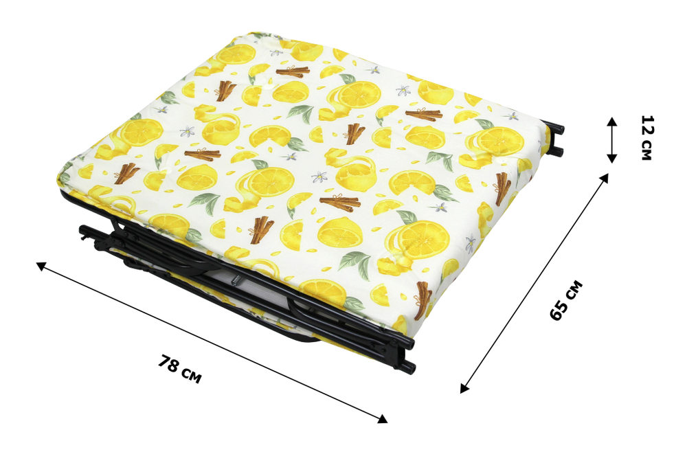 Кровать раскладная Стефания п/мягкая лист 10мм (цвет ткани разноцветный рис.лимоны (4 шт. в уп.)