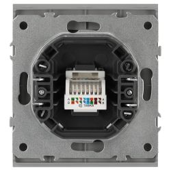 Розетка ЭРА Arktik 16-3107-03 информационная RJ45 алюминий | Эра Arktik