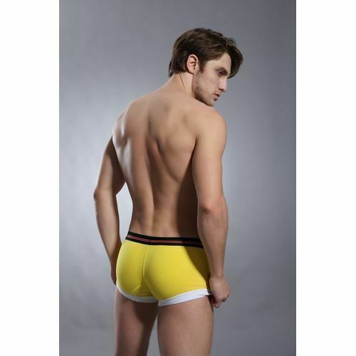 Мужские трусы боксеры желтые с вырезами Superbody Yellow Hip Boxer