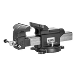 Тиски слесарные BVH-200, 200 мм, поворотные, стальная направляющая, с наковальней //Denzel