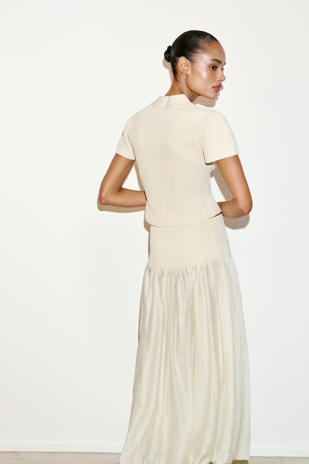 ZARA ВЯЗАНЫЙ ЖАКЕТ, ЭКРЮ