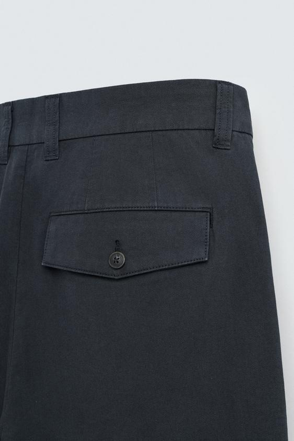 ZARA БРЮКИ REGULAR FIT ИЗ ТКАНИ С УЗОРОМ, МОРСКОЙ СИНИЙ