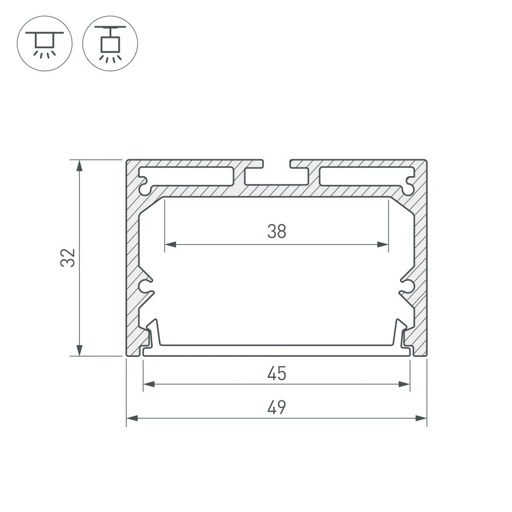 Профиль SL-LINE-4932-3000 BLACK (Arlight, Алюминий) 036254