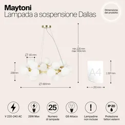 Подвесной светильник Maytoni MOD545PL-25BS