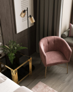 Кресло Шале велюр розовый
