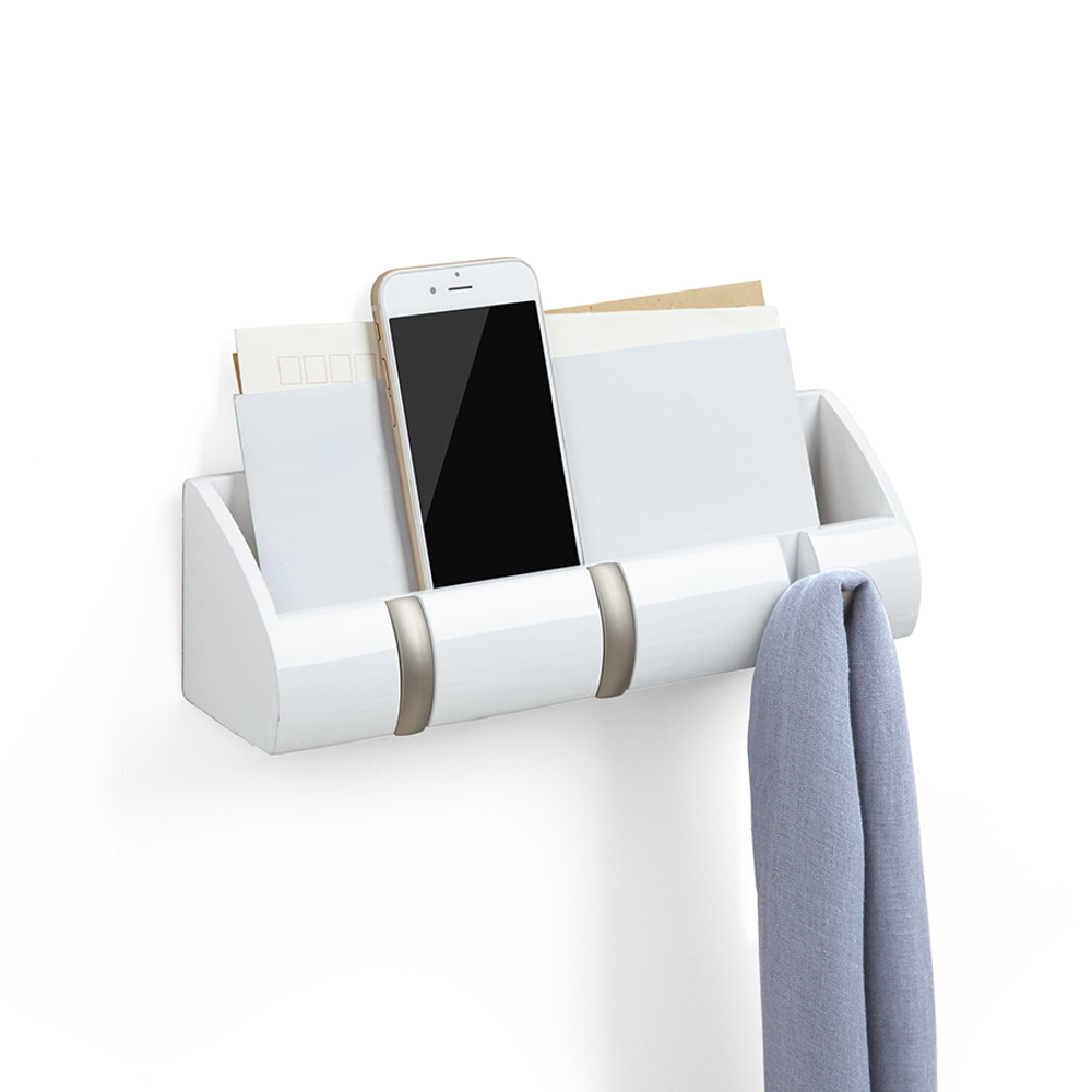 Вешалка-органайзер cubby mini, 27 см, белая, 3 крючка