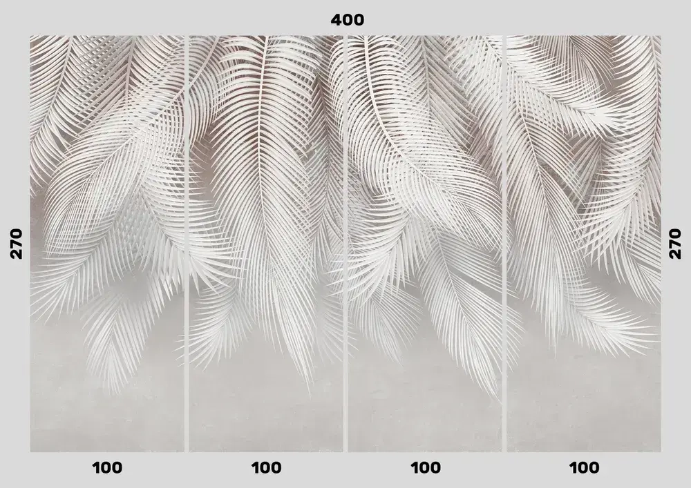 Фотообои 400х270см Пальмовые листья виниловые на флизелиновой основе, бренд POLIMAR, арт.144-477