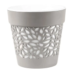Кашпо для цветов пластиковое 3,5л d-16,8см «Блоссом» Серый жемчуг/Белый