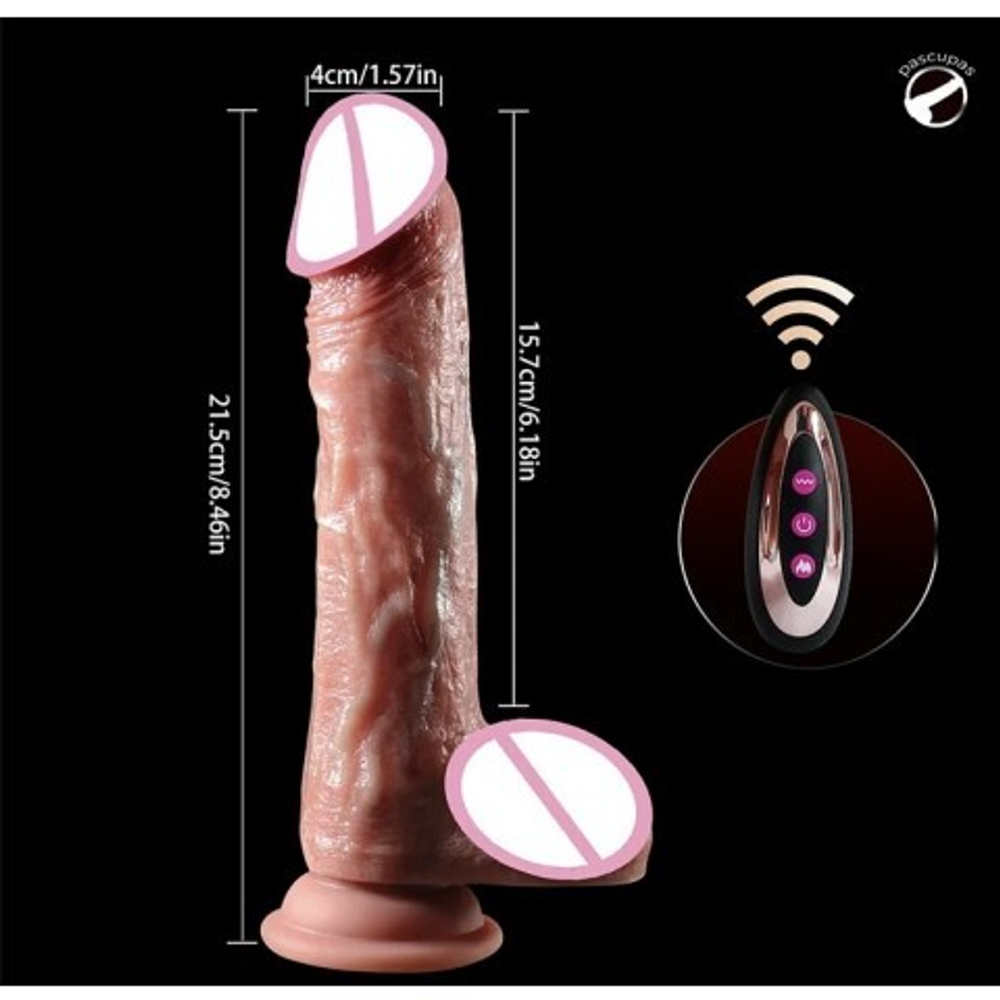 Реалистичный вибратор с подогревом и пульсацией (21,5 см.* 4 см.)