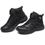 QIANGREN 3515 Men"s Outdoor Training Shoes High Top Short Boots Platform Black Warrior