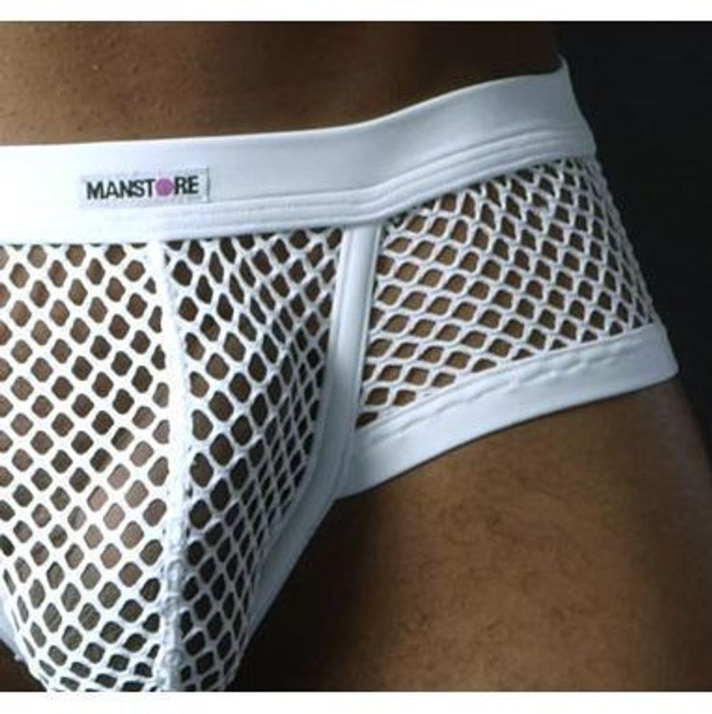 Мужские трусы брифы в сетку Manstore Micropro White Brief