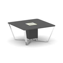 Steel Meet Стол переговорный квадратный MM-PR.B.SP-08 Антрацит/Ваниль Глянец/Нержавеющая Сталь/Хром