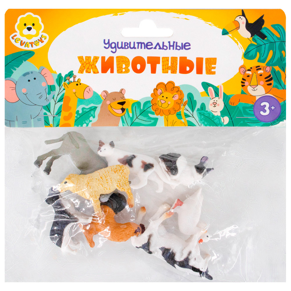 Набор животных Levatoys MK2205-12A Домашние в пак.
