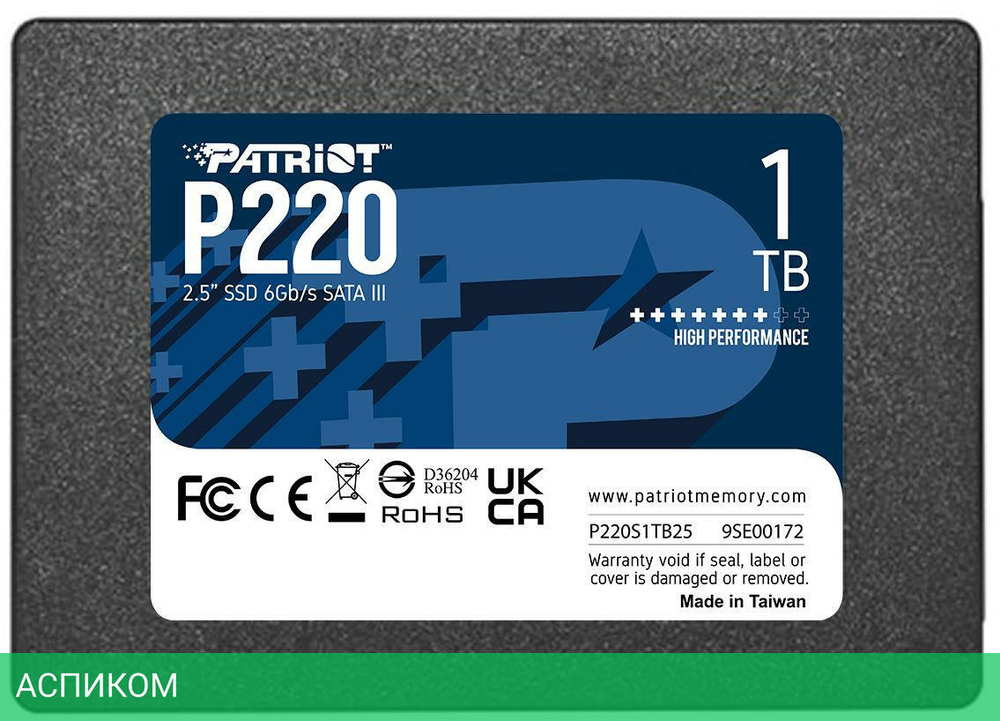 SSD диск Patriot SATA III 1Tb (P220S1TB25)